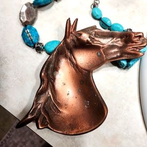 Bronze horse jewelry display